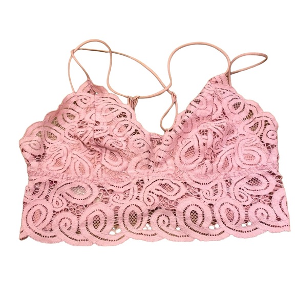 PINK Victoria's Secret Other - PINK Victoria’s Secret Soft Strappy Pink Lace Bralette Cotton Barbiecore